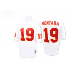 Authentic Men's Joe Montana White Road Jersey - #19 Football Kansas City Chiefs Throwback