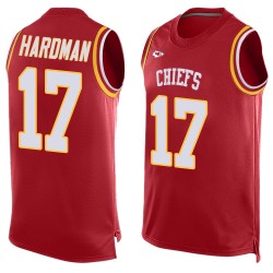 Limited Men's Mecole Hardman Red Jersey - #17 Football Kansas City Chiefs Player Name & Number Tank Top