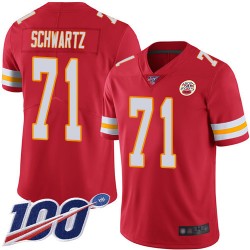 Limited Men's Mitchell Schwartz Red Home Jersey - #71 Football Kansas City Chiefs 100th Season Vapor Untouchable