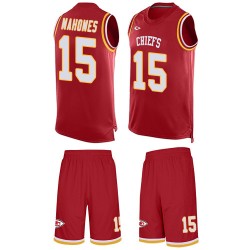 Limited Men's Patrick Mahomes Red Jersey - #15 Football Kansas City Chiefs Tank Top Suit