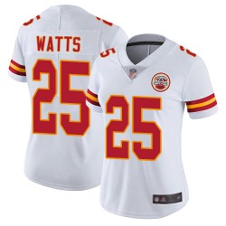 Elite Women's Armani Watts White Road Jersey - #25 Football Kansas City Chiefs Vapor Untouchable