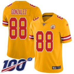 Limited Men's Tony Gonzalez Gold Jersey - #88 Football Kansas City Chiefs 100th Season Inverted Legend