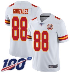 Limited Men's Tony Gonzalez White Road Jersey - #88 Football Kansas City Chiefs 100th Season Vapor Untouchable