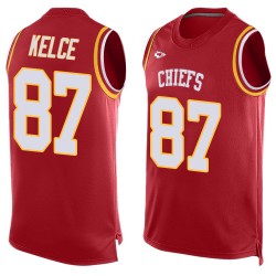 Limited Men's Travis Kelce Red Jersey - #87 Football Kansas City Chiefs Player Name & Number Tank Top