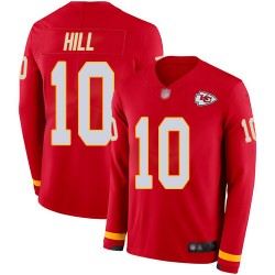 Limited Men's Tyreek Hill Red Jersey - #10 Football Kansas City Chiefs Therma Long Sleeve