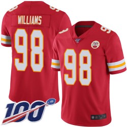 Limited Men's Xavier Williams Red Home Jersey - #98 Football Kansas City Chiefs 100th Season Vapor Untouchable