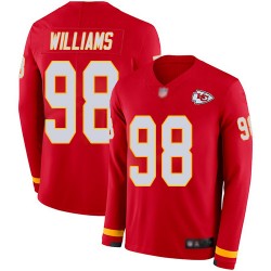Limited Men's Xavier Williams Red Jersey - #98 Football Kansas City Chiefs Therma Long Sleeve