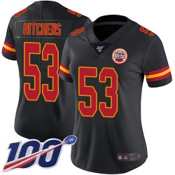 Limited Women's Anthony Hitchens Black Jersey - #53 Football Kansas City Chiefs 100th Season Rush Vapor Untouchable
