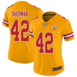 Limited Women's Anthony Sherman Gold Jersey - #42 Football Kansas City Chiefs Inverted Legend