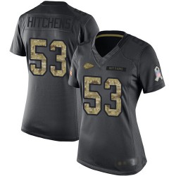 Limited Women's Anthony Hitchens Black Jersey - #53 Football Kansas City Chiefs 2016 Salute to Service