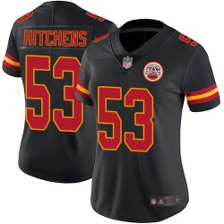 Limited Women's Anthony Hitchens Black Jersey - #53 Football Kansas City Chiefs Rush Vapor Untouchable