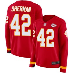 Limited Women's Anthony Sherman Red Jersey - #42 Football Kansas City Chiefs Therma Long Sleeve
