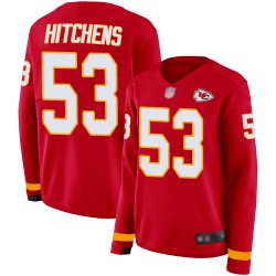 Limited Women's Anthony Hitchens Red Jersey - #53 Football Kansas City Chiefs Therma Long Sleeve