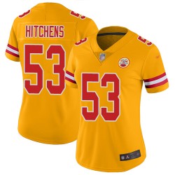 Limited Women's Anthony Hitchens Gold Jersey - #53 Football Kansas City Chiefs Inverted Legend
