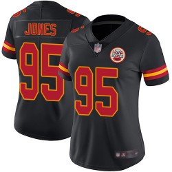 Limited Women's Chris Jones Black Jersey - #95 Football Kansas City Chiefs Rush Vapor Untouchable