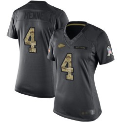 Limited Women's Chad Henne Black Jersey - #4 Football Kansas City Chiefs 2016 Salute to Service