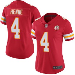 Limited Women's Chad Henne Red Home Jersey - #4 Football Kansas City Chiefs Vapor Untouchable