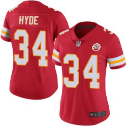 Limited Women's Carlos Hyde Red Home Jersey - #34 Football Kansas City Chiefs Vapor Untouchable