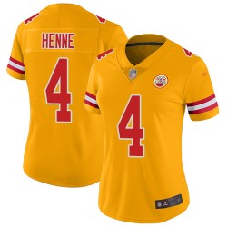 Limited Women's Chad Henne Gold Jersey - #4 Football Kansas City Chiefs Inverted Legend