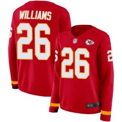 Limited Women's Damien Williams Red Jersey - #26 Football Kansas City Chiefs Therma Long Sleeve