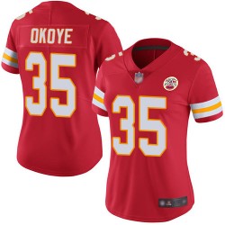 Limited Women's Christian Okoye Red Home Jersey - #35 Football Kansas City Chiefs Vapor Untouchable