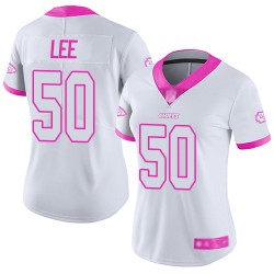 Limited Women's Darron Lee White/Pink Jersey - #50 Football Kansas City Chiefs Rush Fashion
