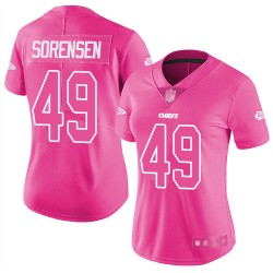 Limited Women's Daniel Sorensen Pink Jersey - #49 Football Kansas City Chiefs Rush Fashion