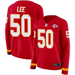 Limited Women's Darron Lee Red Jersey - #50 Football Kansas City Chiefs Therma Long Sleeve