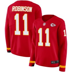 Limited Women's Demarcus Robinson Red Jersey - #11 Football Kansas City Chiefs Therma Long Sleeve