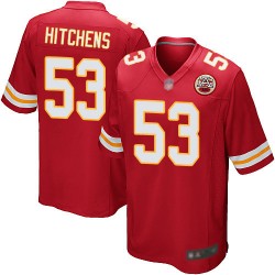 Game Men's Anthony Hitchens Red Home Jersey - #53 Football Kansas City Chiefs