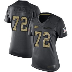 Limited Women's Eric Fisher Black Jersey - #72 Football Kansas City Chiefs 2016 Salute to Service