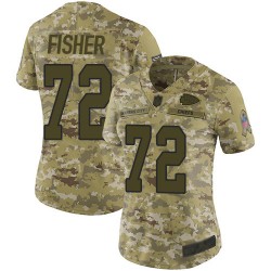 Limited Women's Eric Fisher Camo Jersey - #72 Football Kansas City Chiefs 2018 Salute to Service