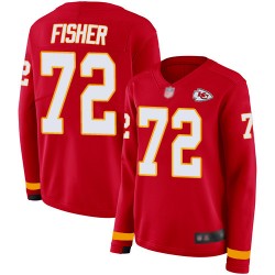 Limited Women's Eric Fisher Red Jersey - #72 Football Kansas City Chiefs Therma Long Sleeve