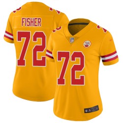 Limited Women's Eric Fisher Gold Jersey - #72 Football Kansas City Chiefs Inverted Legend
