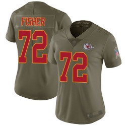 Limited Women's Eric Fisher Olive Jersey - #72 Football Kansas City Chiefs 2017 Salute to Service