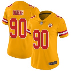 Limited Women's Emmanuel Ogbah Gold Jersey - #90 Football Kansas City Chiefs Inverted Legend