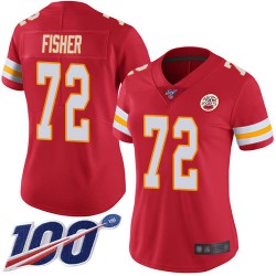 Limited Women's Eric Fisher Red Home Jersey - #72 Football Kansas City Chiefs 100th Season Vapor Untouchable