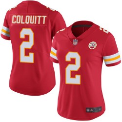 Limited Women's Dustin Colquitt Red Home Jersey - #2 Football Kansas City Chiefs Vapor Untouchable