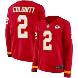 Limited Women's Dustin Colquitt Red Jersey - #2 Football Kansas City Chiefs Therma Long Sleeve