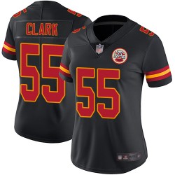 Limited Women's Frank Clark Black Jersey - #55 Football Kansas City Chiefs Rush Vapor Untouchable