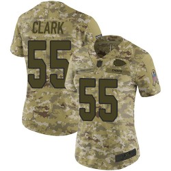 Limited Women's Frank Clark Camo Jersey - #55 Football Kansas City Chiefs 2018 Salute to Service