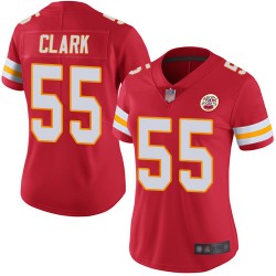 Limited Women's Frank Clark Red Home Jersey - #55 Football Kansas City Chiefs Vapor Untouchable