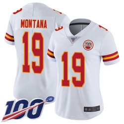 Limited Women's Joe Montana White Road Jersey - #19 Football Kansas City Chiefs 100th Season Vapor Untouchable