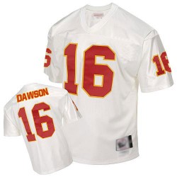 Authentic Men's Len Dawson White Road Jersey - #16 Football Kansas City Chiefs Throwback