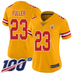 Limited Women's Kendall Fuller Gold Jersey - #23 Football Kansas City Chiefs 100th Season Inverted Legend