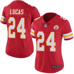 Limited Women's Jordan Lucas Red Home Jersey - #24 Football Kansas City Chiefs Vapor Untouchable