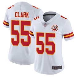 Elite Women's Frank Clark White Road Jersey - #55 Football Kansas City Chiefs Vapor Untouchable