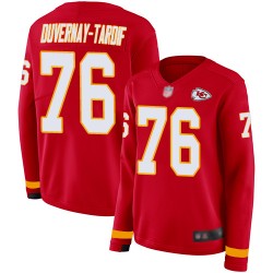 Limited Women's Laurent Duvernay-Tardif Red Jersey - #76 Football Kansas City Chiefs Therma Long Sleeve