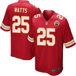 Game Men's Armani Watts Red Home Jersey - #25 Football Kansas City Chiefs