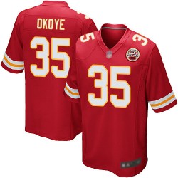 Game Men's Christian Okoye Red Home Jersey - #35 Football Kansas City Chiefs